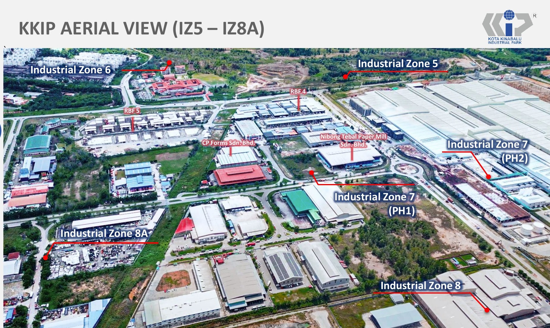 KKIP aerial view of Industrial Zones 5 to 8A